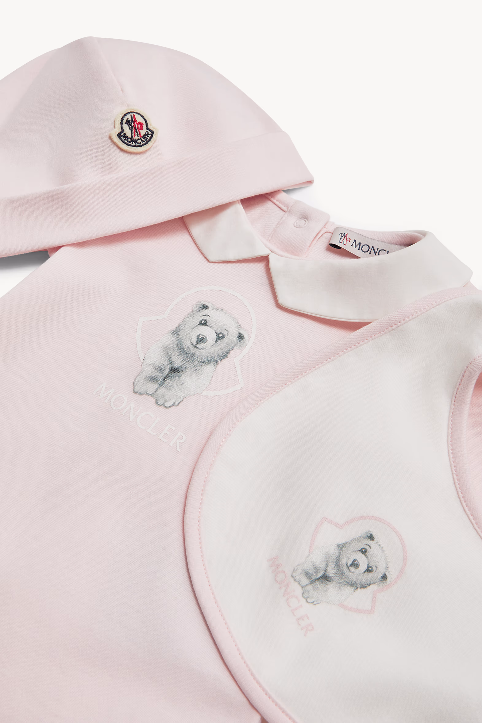 Teddy Bear Logo Cotton Set Girl Light Pink Moncler 2